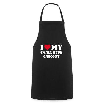 J’aime ma petite Gascogne bleue - Tablier de cuisine - noir - Devant - AI Model Male 185 dark (185cm)