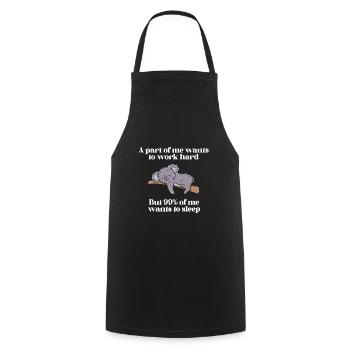 A part of me want to work Koala - Cooking Apron - black - Front - AI Model Male 185 dark (185cm)