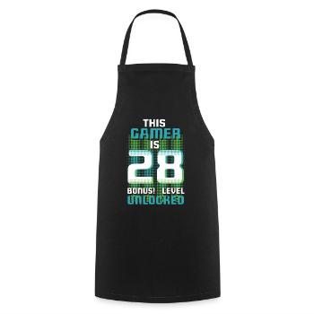 This Gamer Is Video Game Lover Gamer Age 28 - Cooking Apron - black - Front - AI Model Male 185 dark (185cm)