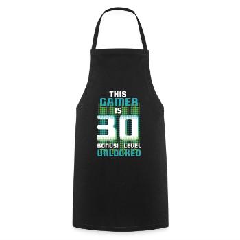 This Gamer Is Video Game Lover Gamer Age 30 - Cooking Apron - black - Front - AI Model Male 185 dark (185cm)