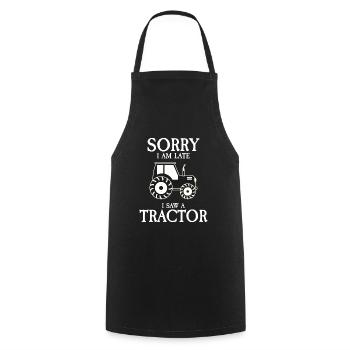 Excusez-moi, j’ai vu un tracteur agricole - Tablier de cuisine - noir - Devant - AI Model Male 185 dark (185cm)