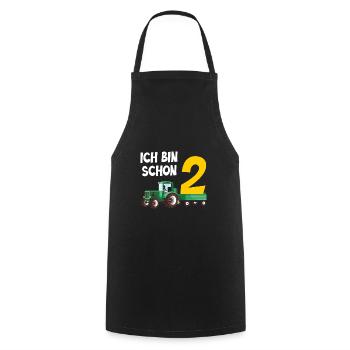 Ich bin schon 2 - Kochschürze - Schwarz - Vorne - AI Model Male 185 dark (185cm)