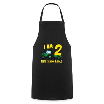 I Am 2 this is how i roll tractor - Cooking Apron - black - Front - AI Model Male 185 dark (185cm)