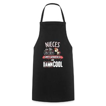Les non-femmes sont comme des licornes Nièce - Tablier de cuisine - noir - Devant - AI Model Male 185 dark (185cm)