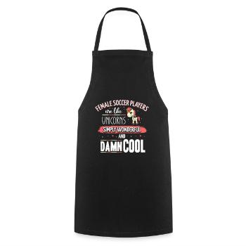 Female soccer players are like unicorns footballer - Cooking Apron - black - Front - AI Model Male 185 dark (185cm)