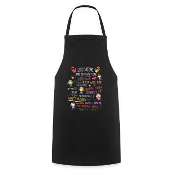 Jardin d’enfants éducateur - Tablier de cuisine - noir - Devant - AI Model Male 185 dark (185cm)