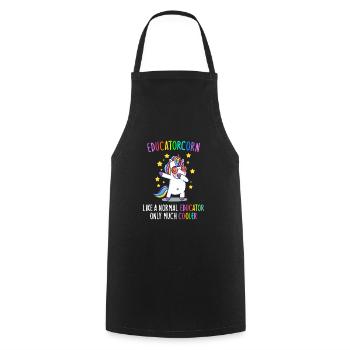 Educatorcorn comme un jardin d’enfants d’éducateur normal - Tablier de cuisine - noir - Devant - AI Model Male 185 dark (185cm)