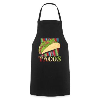 Retro Vintage Mexican Food Taco - Kochschürze - Schwarz - Vorne - AI Model Male 185 dark (185cm)