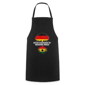Deutsch mit ghanaischen Wurzeln - Kochschürze - Schwarz - Vorne - AI Model Male 185 dark (185cm)