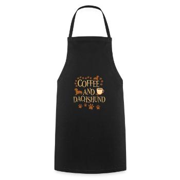 Kaffee und Dackel - Kochschürze - Schwarz - Vorne - AI Model Male 185 dark (185cm)