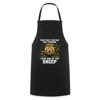 Your first mistake was thinking i am a sheep - Cooking Apron - black - Front - AI Model Male 185 dark (185cm)