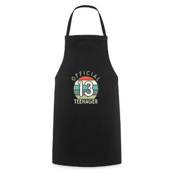 Officiel 13 Teen Vintage - Tablier de cuisine - noir - Devant - AI Model Male 185 dark (185cm)