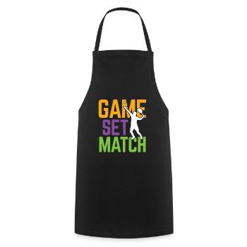 Tennisplatz Spruch Für Tennis - Kochschürze - Schwarz - Vorne - AI Model Male 185 dark (185cm)