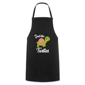 I just like turtles water turtle - Cooking Apron - black - Front - AI Model Male 185 dark (185cm)