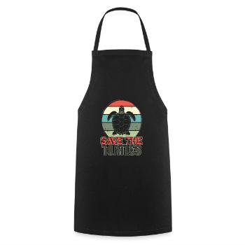 Save the turtles water turtle - Kochschürze - Schwarz - Vorne - AI Model Male 185 dark (185cm)
