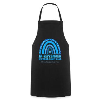September Light Blue Prostate Cancer Awareness - Cooking Apron - black - Front - AI Model Male 185 dark (185cm)