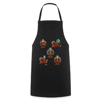 Thanksgiving Rugby Cute Turkey And Football - Cooking Apron - black - Front - AI Model Male 185 dark (185cm)