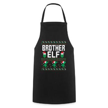 Brother Elf Christmas Outfit - Cooking Apron - black - Front - AI Model Male 185 dark (185cm)