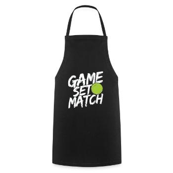 Tennisplatz Spruch Für Tennis - Kochschürze - Schwarz - Vorne - AI Model Male 185 dark (185cm)