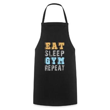 Eat Sleep Gym Repeat Outfit - Cooking Apron - black - Front - AI Model Male 185 dark (185cm)