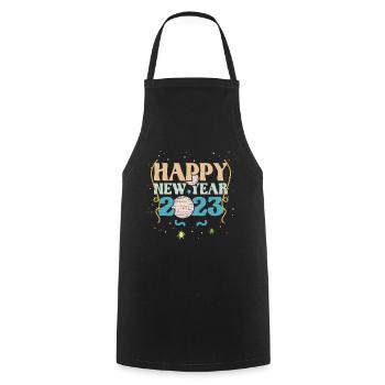 Party New Year Happy New Year 2023 Welcome 2023 - Kochschürze - Schwarz - Vorne - AI Model Male 185 dark (185cm)