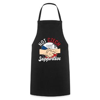 Pas tchèque mais un voyageur de pays favorable tchèque - Tablier de cuisine - noir - Devant - AI Model Male 185 dark (185cm)