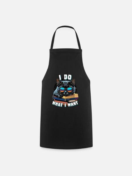 Je fais ce que je veux chat - Tablier de cuisine - noir