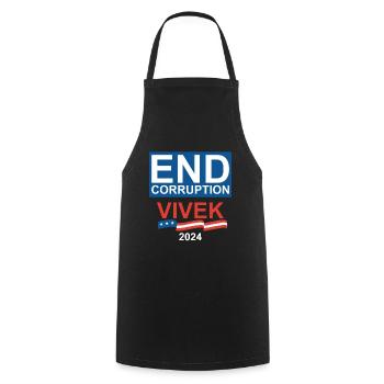 End Corruption Vivek Ramaswamy 2024 - Cooking Apron - black - Front - AI Model Male 185 dark (185cm)