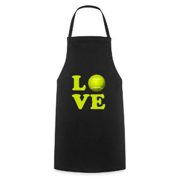 J’adore le tennis - Tablier de cuisine - noir - Devant - AI Model Male 185 dark (185cm)