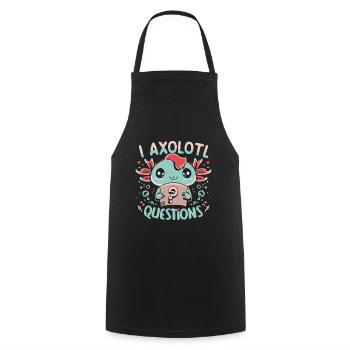 I Axolotl Questions Rétro Drôle Cadeau - Tablier de cuisine - noir - Devant - AI Model Male 185 dark (185cm)