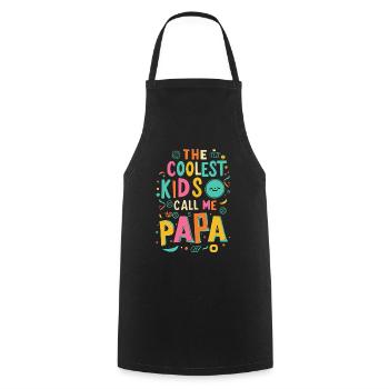 The Coolest Kids Call Me Papa - Cooking Apron - black - Front - AI Model Male 185 dark (185cm)