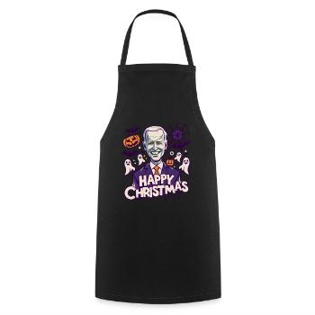 Joyeux Noël Joe Biden Drôle Halloween - Tablier de cuisine - noir - Devant - AI Model Male 185 dark (185cm)