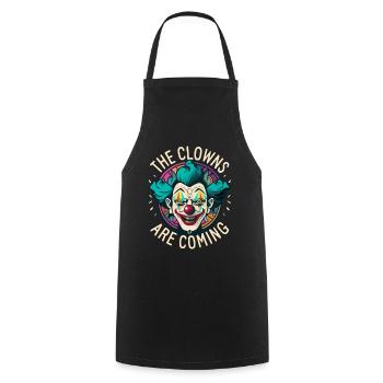 Die Clowns kommen Gruseliges Halloween - Kochschürze - Schwarz - Vorne - AI Model Male 185 dark (185cm)