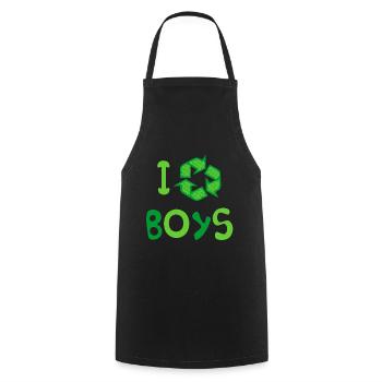 Ich recycle Jungs Lustig Niedlich - Kochschürze - Schwarz - Vorne - AI Model Male 185 dark (185cm)