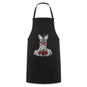 Hipster zebra - Cooking Apron - black - Front - AI Model Male 185 dark (185cm)
