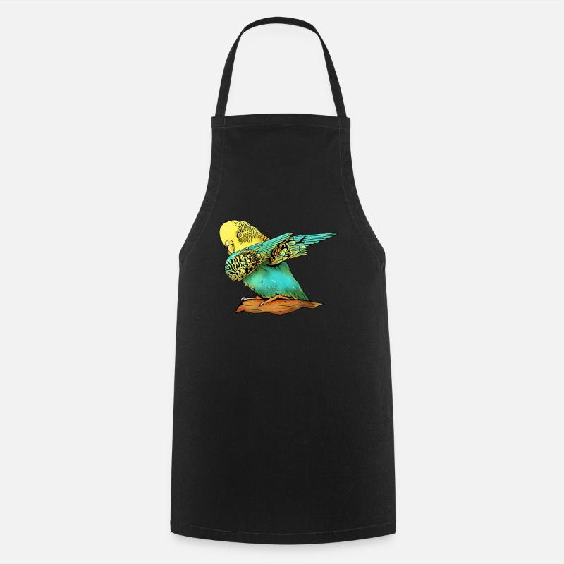 Budgerigar Parakeet Parrot Bird Pet - Cooking Apron - black