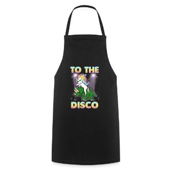 À la licorne disco et au dinosaure - Tablier de cuisine - noir - Devant - AI Model Male 185 dark (185cm)