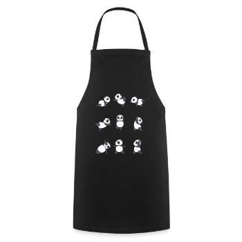 Yoga Panda Meditation Yogi Namaste Zen Gift - Cooking Apron - black - Front - AI Model Male 185 dark (185cm)