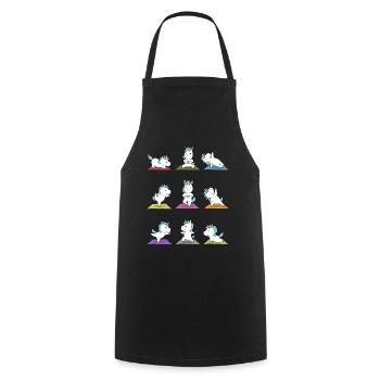 Cadeau de méditation yoga licorne Yogi Namaste - Tablier de cuisine - noir - Devant - AI Model Male 185 dark (185cm)