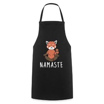 Yoga Red Panda Meditation Yogi Namaste Gift - Cooking Apron - black - Front - AI Model Male 185 dark (185cm)