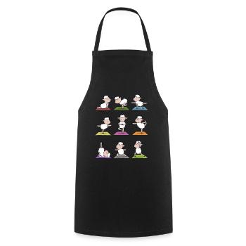 Cadeau de méditation de yoga mouton Yogi Namaste - Tablier de cuisine - noir - Devant - AI Model Male 185 dark (185cm)