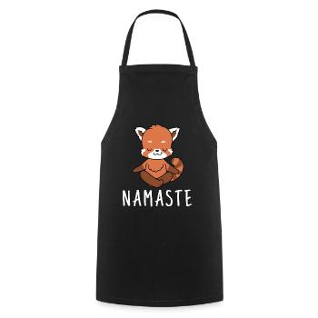 Yoga Red Panda Meditation Yogi Namaste Gift - Cooking Apron - black - Front - AI Model Male 185 dark (185cm)