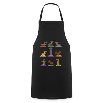 Yoga Dackel Meditation Yogi Namaste Geschenk - Kochschürze - Schwarz - Vorne - AI Model Male 185 dark (185cm)