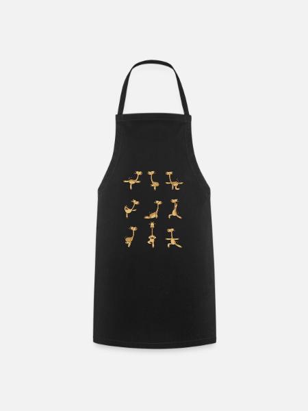 Yoga Giraffe Meditation Yogi Namaste Geschenk - Kochschürze - Schwarz