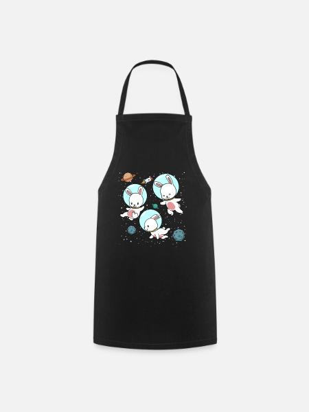 Cadeau espace espace astronaute lapin - Tablier de cuisine - noir