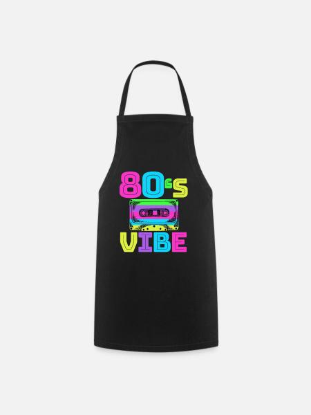 80s Vibe - Retro Vintage 80s Music Gift - Cooking Apron - black