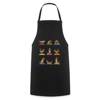 Loutre de yoga - Tablier de cuisine - noir - Devant - AI Model Male 185 dark (185cm)