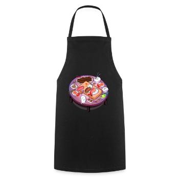Sushi Food Nahrung Asia Japan - Kochschürze - Schwarz - Vorne - AI Model Male 185 dark (185cm)