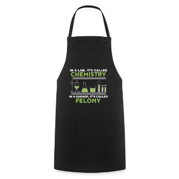 Chimie Drôle Chimie Garage Crime Gift - Tablier de cuisine - noir - Devant - AI Model Male 185 dark (185cm)