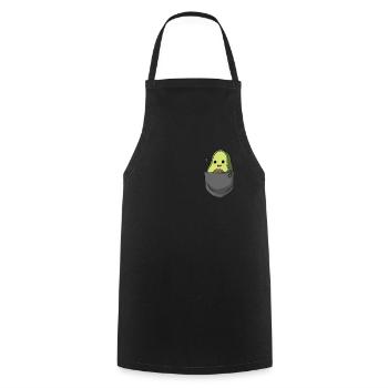 Avocado Funny avocado in breast pocket gift - Cooking Apron - black - Front - AI Model Male 185 dark (185cm)